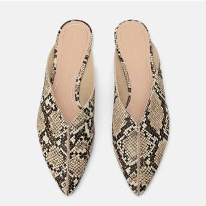 Zara faux snakeskin flat mules trend 39, 9